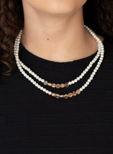 Load image into Gallery viewer, Poshly Petite Gold and Pearl Necklace and Earrings