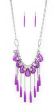 Load image into Gallery viewer, Roaring Riviera Purple Necklace Earrings