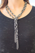 Load image into Gallery viewer, SCARFed for Attention Black (Gunmetal) Necklace and Earrings