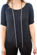 Load image into Gallery viewer, SCARFed for Attention Black (Gunmetal) Necklace and Earrings