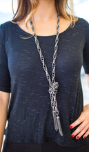 Load image into Gallery viewer, SCARFed for Attention Black (Gunmetal) Necklace and Earrings