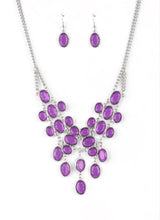 Load image into Gallery viewer, Serene Gleam Purple Necklace and Earrings
