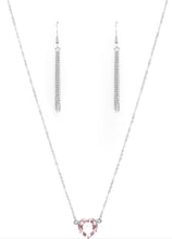 Load image into Gallery viewer, She Works HEART For The Money Pink Bling Necklace and Earrings
