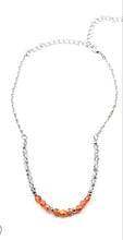 Load image into Gallery viewer, Space Odyssey Orange and Silver Choker Necklace and Earrings