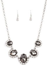 Load image into Gallery viewer, The Queen Demands It Silver Necklace and Earrings