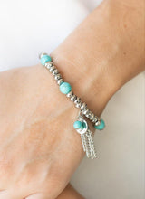 Load image into Gallery viewer, Whimsically Wanderlust Blue/Turquoise Stretchy Bracelet
