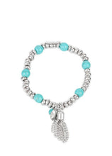 Load image into Gallery viewer, Whimsically Wanderlust Blue/Turquoise Stretchy Bracelet