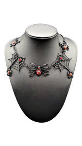 "Black Widow" Necklace and Earring Black Jewelry set