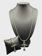 Load image into Gallery viewer, "Eternal Wings" Necklace and Bracelet Jewelry Set (Choose black or silver)
