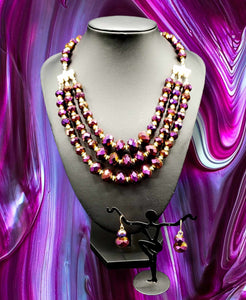 "Purple Radiance" Necklace and Earrings Set