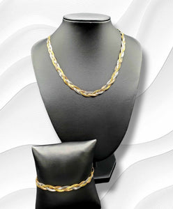 "Three Times Intertwined" Necklace and Bracelet Jewelry Set