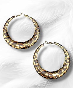 "Leopard Eclipse" Hoop Earrings