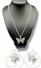 Load image into Gallery viewer, &quot;Butterfly Kisses&quot; Necklace and Earrings Jewelry Set
