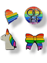 Load image into Gallery viewer, Happy PRIDE Rainbow Lapel Pin Collection (4 designs to choose from)
