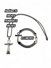 Load image into Gallery viewer, "Eternal Wings" Necklace and Bracelet Jewelry Set (Choose black or silver)
