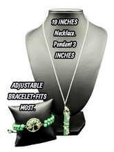 Load image into Gallery viewer, "Green Abundance" Necklace and Bracelet Jewelry Set
