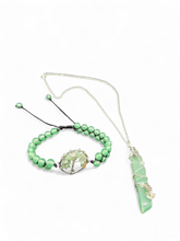 Load image into Gallery viewer, "Green Abundance" Necklace and Bracelet Jewelry Set
