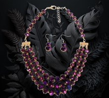 Load image into Gallery viewer, &quot;Purple Radiance&quot; Necklace and Earrings Set

