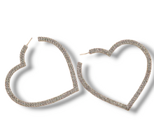 Load image into Gallery viewer, Bedazzle Your Heart Hoop Earrings
