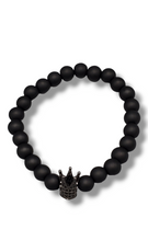 Load image into Gallery viewer, Crowns of Stones Black Beaded Stretchy Bracelet (Assorted Colors)
