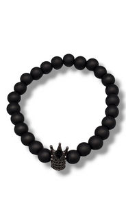 Crowns of Stones Black Beaded Stretchy Bracelet (Assorted Colors)