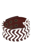 Load image into Gallery viewer, &quot;Biker Badlands&quot; Brown and White Wrap Bracelet

