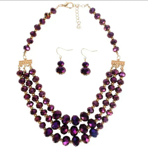 "Purple Radiance" Necklace and Earrings Set
