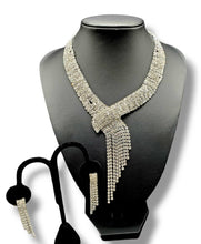 Load image into Gallery viewer, &quot;The Glitz Factor&quot; Shimmering Necklace and Earring Set
