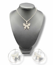 Load image into Gallery viewer, &quot;Shimmer Wings&quot; Butterfly Necklace and Earring Jewelry Set
