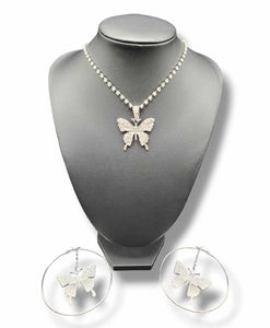 "Shimmer Wings" Butterfly Necklace and Earring Jewelry Set