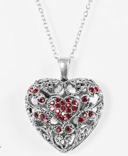 Load image into Gallery viewer, Heartless Heiress Red Heart Necklace and Earrings

