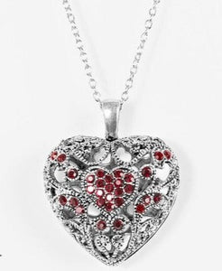 Heartless Heiress Red Heart Necklace and Earrings