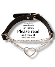 Load image into Gallery viewer, &quot;Heart Obsession&quot; Black Leather Choker Necklace
