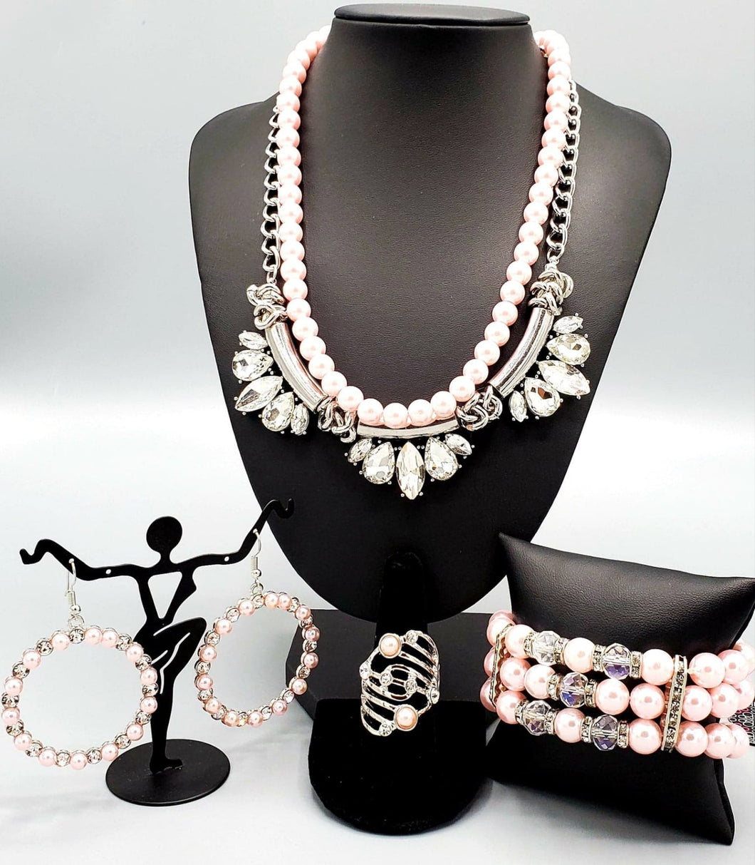 Bow Before the Queen Pink Pearl and Bling Custom Set