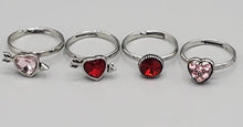 Load image into Gallery viewer, Assorted Colors Valentine&#39;s Starlet Shimmer (Kids) Rings (Set of 4)
