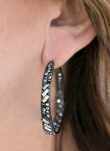 Load image into Gallery viewer, GLITZY By Association Black Hoop Earrings
