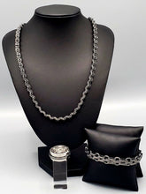 Load image into Gallery viewer, &quot;Go Down Fighting&quot; Men&#39;s/Unisex Jewelry Set in Black
