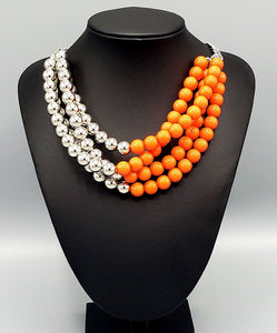 Layer After Layer Orange Necklace and Earrings