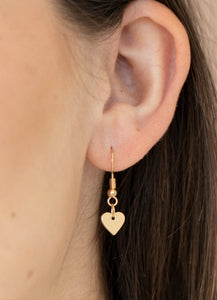 Love Conquers All Gold Necklace and Earrings