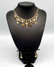 Load image into Gallery viewer, Stellar Stardom Gold Necklace and Earrings
