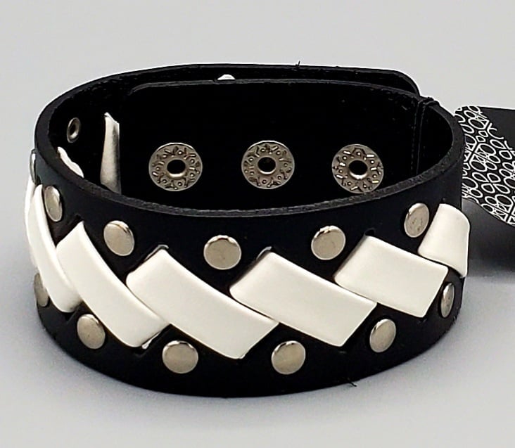 LACES Loaded Black and White Wrap Bracelet