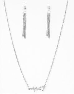 HEARTBEAT Street Silver and Bling Necklace and Earrings