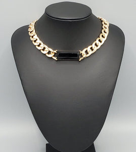 Urban Royalty Gold and Black Necklace and Earrings