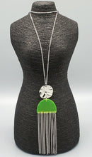 Load image into Gallery viewer, Color Me Neon Yellow/Green Necklace and Earrings
