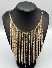 Load image into Gallery viewer, First Class Fringe Gold Necklace and Earrings
