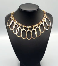 Load image into Gallery viewer, Double OVAL-time Gold Necklace and Earrings
