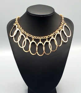 Double OVAL-time Gold Necklace and Earrings