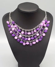 Load image into Gallery viewer, Fairytale Timelessness Purple Necklace and Earrings
