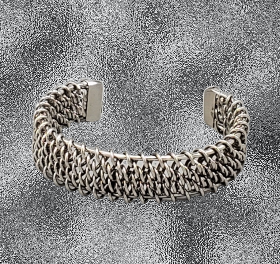 Gridlock Silver Urban/Unisex Bracelet