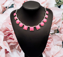 Load image into Gallery viewer, Tic Tac TREND Hot Pink Necklace and Earrings
